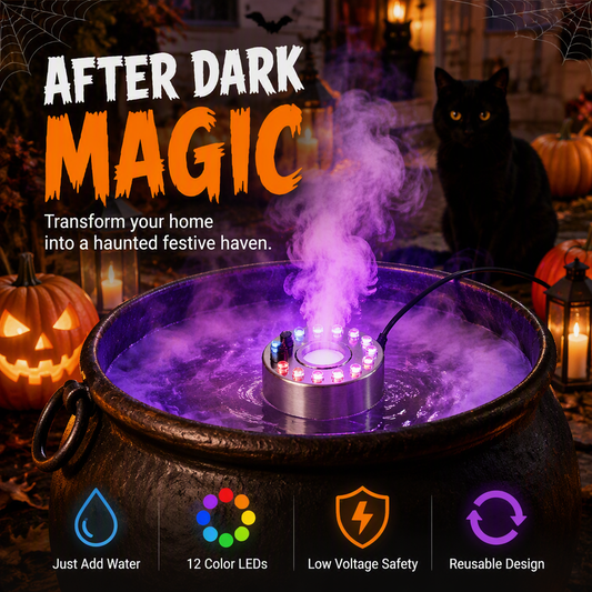 ⏳🔥LIMITED-TIME 50% OFF! ⏰💨 12-LED Ultrasonic Mist Maker Fogger – Creates cool mist & colourful light – Perfect for humidifiers, fountains or Halloween decor – runs quietly in water 💧✨