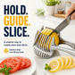 Creative Kitchen Slice Cutting Tool, Food‑Grade Aluminum Alloy Hand‑Held Slicer, Quick Slicing Holder for Lemon, Tomato, Onion & Soft Fruits Vegetables