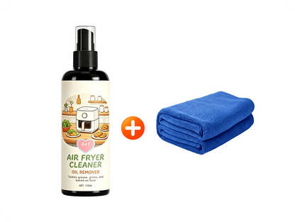 ✨2‑in‑1 Air Fryer Cleaner – Degreases & cleans, safe for non‑stick coatings. Just spray & wipe. Includes towel! 🧼💪