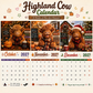 ⏳ SALE ONLY ￡13.5 !!🔥2027 Funny Highland Cow Wall Calendar | A4 Hanging Calendar | Designed by Isabel Kline