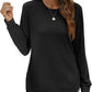 ⏳LIMITED TIME 50% OFF 🍂 Women's Crewneck Sweatshirt, Long Sleeve High Low Curved Hem Top 💖