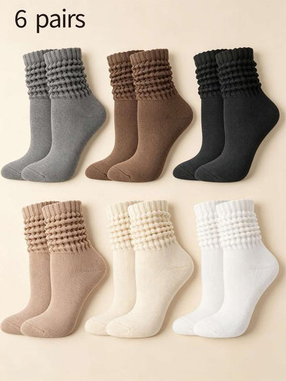 💗SALE 50% OFF⚡50K+ SOLD💕🧦 6 Pairs Thick Crew Soft, Hard-Wearing Casual Long Socks❄️🔥Warm Women's Mid-Length Socks for Fall and Winter