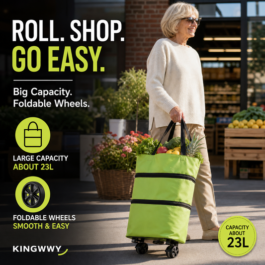 50%OFF🛍️2-in-1 Foldable Shopping Cart – Carry More, Roll Easier