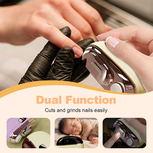 💅 2-in-1 Smart Electric Nail Clipper & Polisher – Safe cutting, smooth polishing & LED light – Perfect for salon-quality nail care at home ✨
