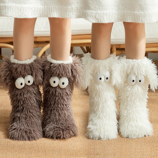 📢📢 Buy 2 Get 1 Free!!!💗SALE 50% OFF⚡50K+ SOLD💕Women's Plush Slippers Socks Floor Socks Winter Home Indoor Thickened Fleece-Lined Anti-Slip Adult Women's Plush Snow Socks Shoe Covers