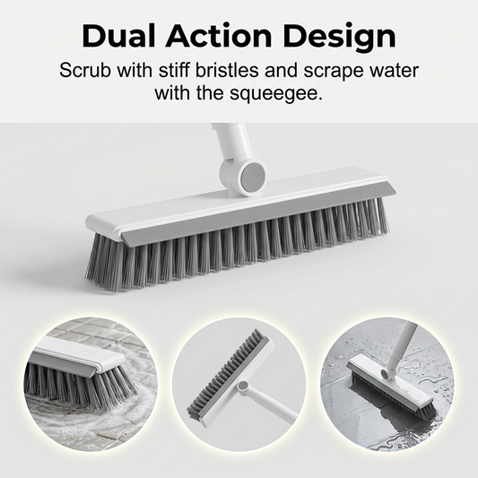 🔥 50% OFF!!🎁2-in-1 Grout & Corner Scrubber Brush with Squeegee🧹