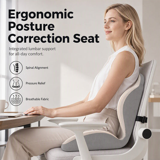 🪑 50% OFF! Ergonomic Memory Foam Seat Cushion – Back Support for Home, Office & Car 💺