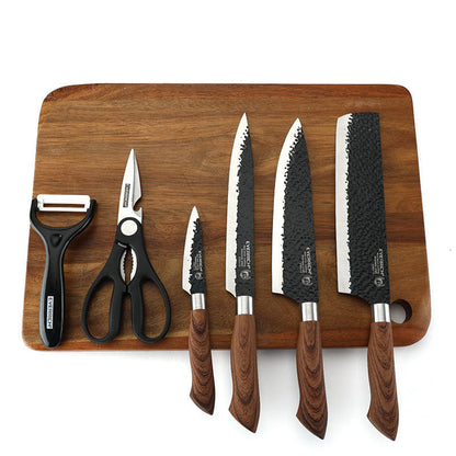🍴 Stainless Steel Knife Set Block — Professional Kitchen Knives Sharp Durable✨Professional Chef's Knife Set - 6 Pcs Set