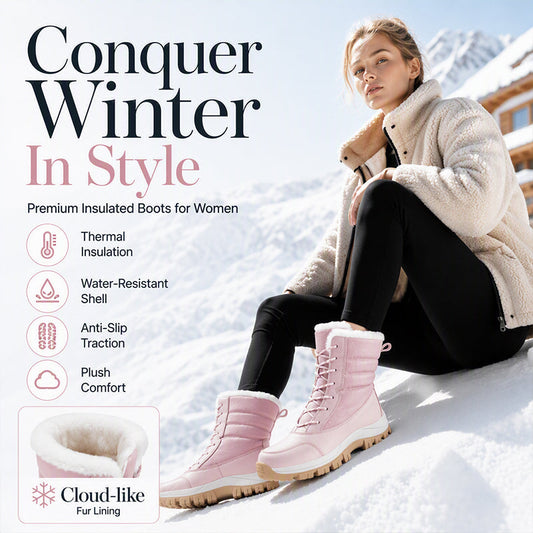 ❄️ SALE 50% OFF💙🥾Women's Waterproof Plush-Lined Snow Boots | Dry & Toasty – Cozy Mid-Calf Warmth for Winter Days ✨