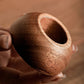 Vintage Coffee Mug with Wooden Handle & Saucer